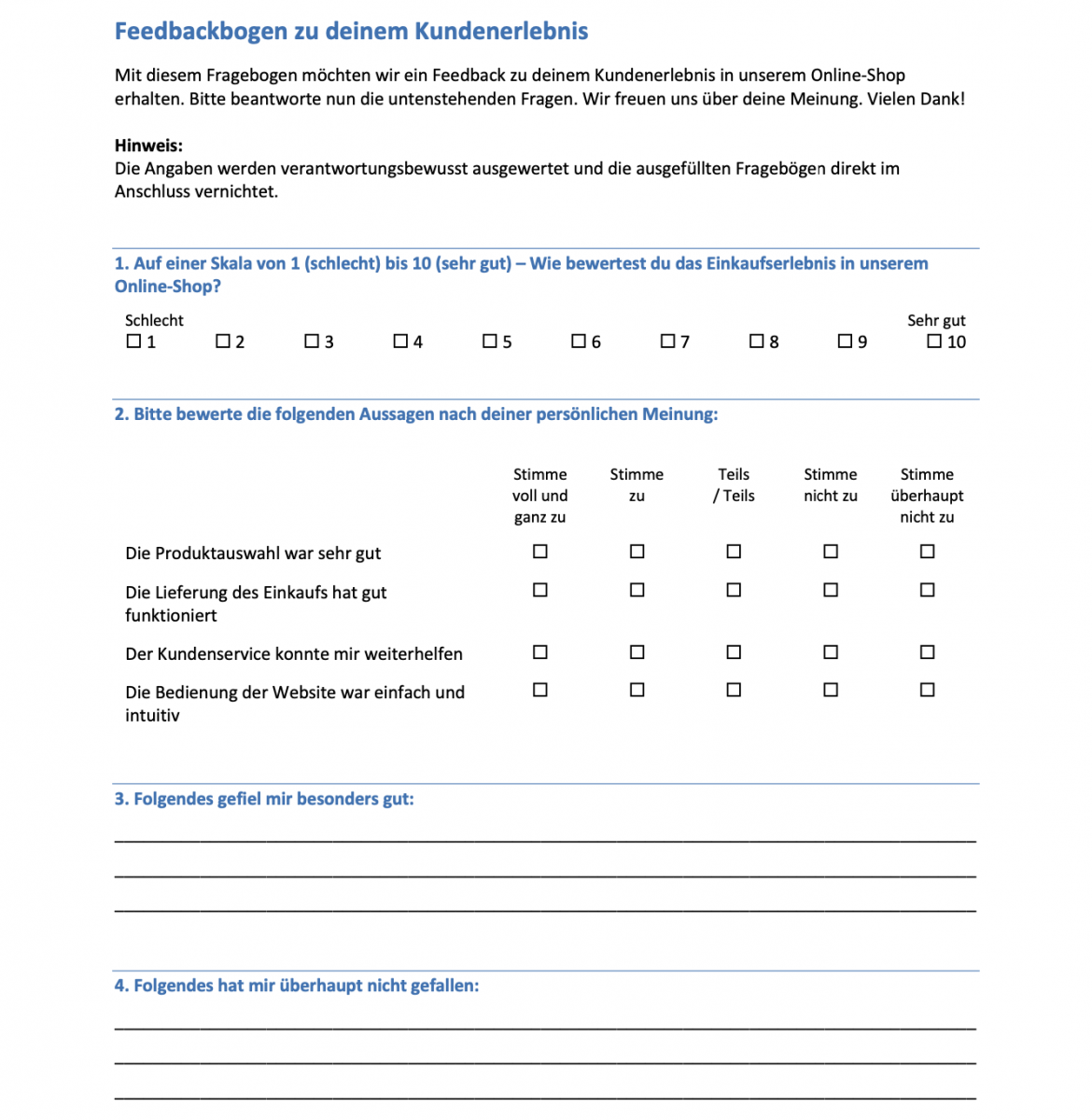 Vorlagen, Beispiele & Muster für Umfragen und Fragebögen | empirio